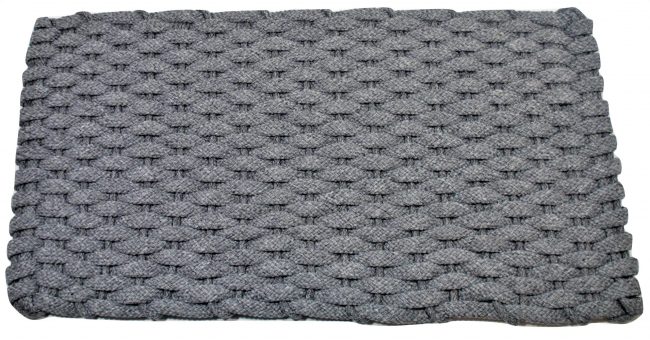 Rope Doormat Fog Gray & Navy- Small 18x30 - CAPERS Home