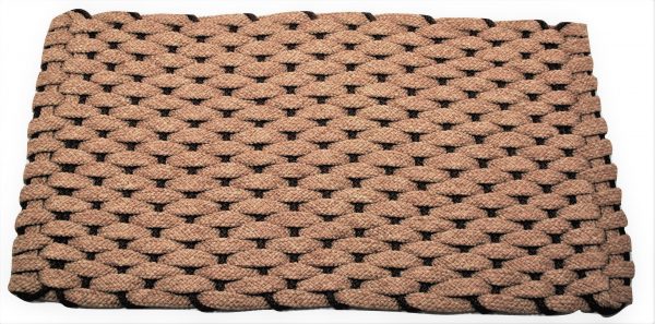 #233 Rockport Rope Door Mat Tan with Brown insert