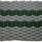 #318 Rockport Rope Mat Gray 2 Green Stripes