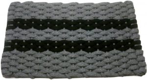 #383 Rockport Rope Mat Gray 2 Black Stripes