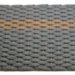 #389 Rockport Rope Mat Gray - Offset Tan Stripe