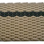 #392 #392 Rockport Rope Mat Tan Navy offset stripe