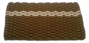 #394 Rockport Rope Mat Brown offset Tan stripe