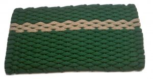 #395 #395 Rockport Rope Mat Green offset Tan stripe